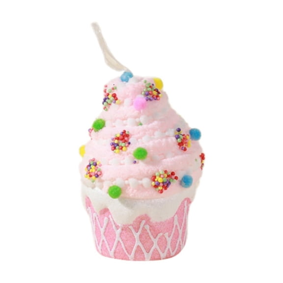 Dessert Christmas Tree Topper Cupcake Decorations Ornament Hanging Christmas Tree Candy Ornaments Color Dessert Cupcake Pendant Set for Christmas Tree/ Pastel Dessert Christmas Tree Topped Cone