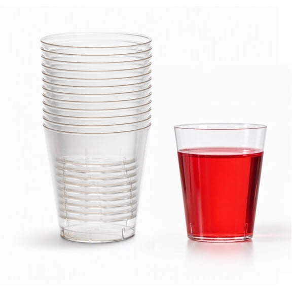Dessert Cups 2.0oz Shot Glasses Pack - Round Clear Plastic Classic Shot Cups for Serving Drinks, Desserts, Fruits & Appetizers - Mini Circular Dessert Cups for Sampling, Tasting, Reusable