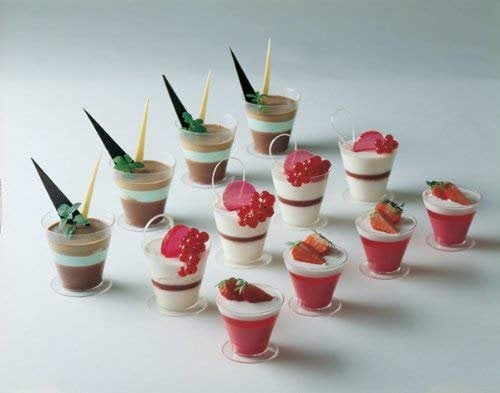 50pcs Disposable Plastic Pudding Cup With Lid Small Containers Dessert Box  Wedding Party Birthday 1/2/3/4/5/6/8/10oz