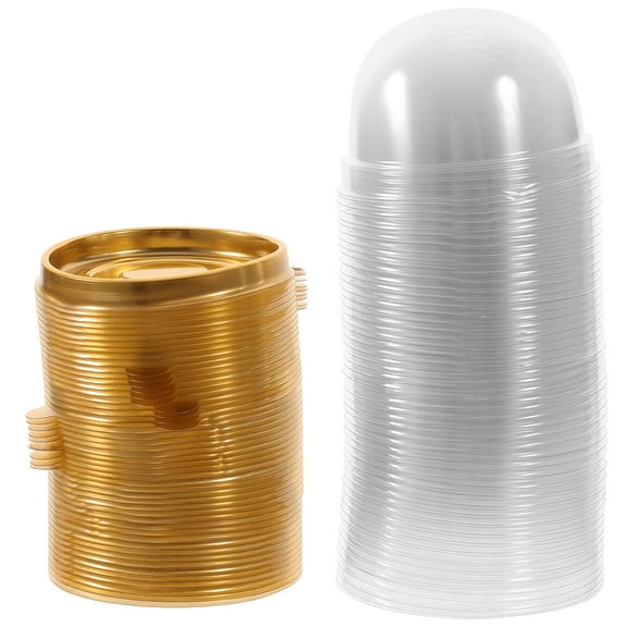 Dessert Cups with Lids Individual Cupcake Containers 50 Pcs Pastry Packaging Box Portable Boxes Multi-function Bakery Case