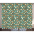 thumbnail image 1 of Dessert Curtains 2 Panels Set, Heart Shapes Dominated Patisserie Pattern Cookies Cupcakes and Candies, Window Drapes for Living Room Bedroom, 108W X 96L Inches, Teal Caramel Sand Brown, by Ambesonne, 1 of 3