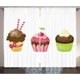 thumbnail image 1 of Ambesonne Dessert Curtains 2 Panel Set, Puffy Party Cupcakes, 108" x 63", Multicolor, 1 of 3