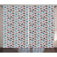 thumbnail image 1 of Ambesonne Dessert Curtains 2 Panel Set, Hearts and Cupcakes, 108" x 96", Multicolor, 1 of 3