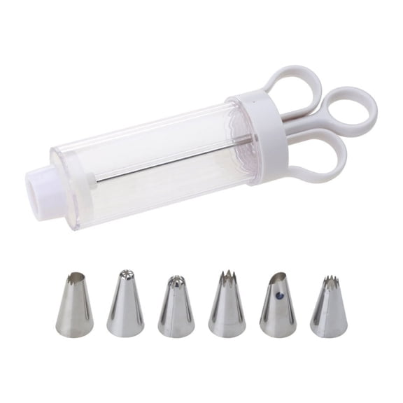 Dessert Decorating Syringe Set Cupcake Frosting Filling Injector with 5 Icing Nozzles Cake Decorating Tool Easy to Use