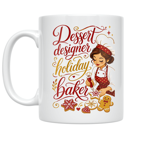 Dessert Designer Holiday Baker - Pastry Chef - 11 oz Ceramic Coffee Mug