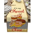 thumbnail image 1 of Dessert Food Donut Plaid Table Runner Home Wedding Table Flag Mat Table Centerpieces Decoration Party Dining Long Tablecloth, 1 of 5