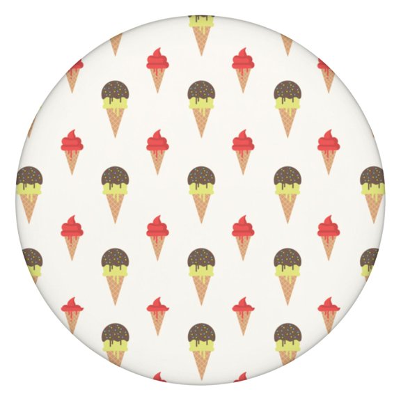 Dessert Food Pattern Tablecloth Colorful Ice Cream Sweet Treats Summer Theme Round Waterproof Table Cover with Elastic Edges