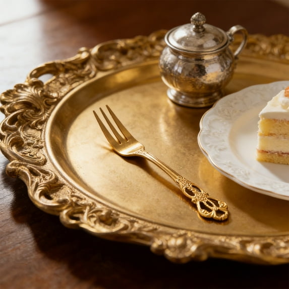 Dessert Fork 5.11 Inch Long Handle Hollow Vintage Stnless Steel Ice Cream Pudding Spoon Coffee Tea Stirring Silverware Set Kitchen Dining Utensil