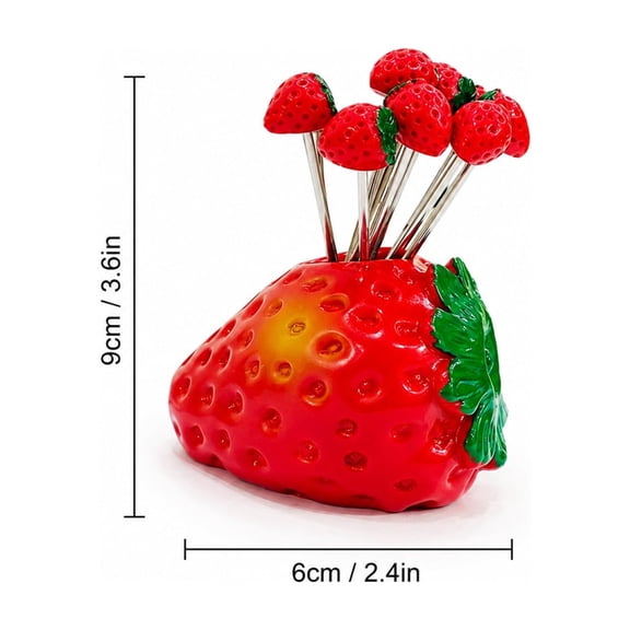 Dessert Fork Set Stainless Steel Fruit Forks 10 Pieces with Storage Box Cute Strawberry Theme Tableware for Party Picnic Everyday Dining Treats