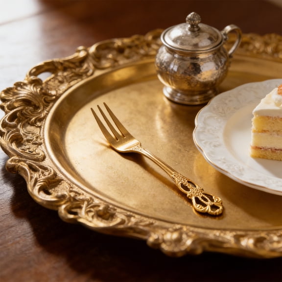 Dessert Forks - Vintage Hollow Handle, Rust-free Tableware, Long Reach for Tall Mugs, Elegant Coffee Bar Upgrade