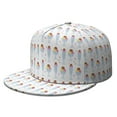 thumbnail image 1 of Dessert Hat – Ice Cream Print Flat Brim Snapback for Teens Girls, Sweet Treats Summer Casual Cap, 1 of 5