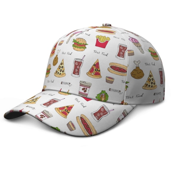 Dessert Ice Cream Sweet Treats Baseball Cap – Lightweight Adjustable Dad Hat with Colorful Summer Food Pattern Design