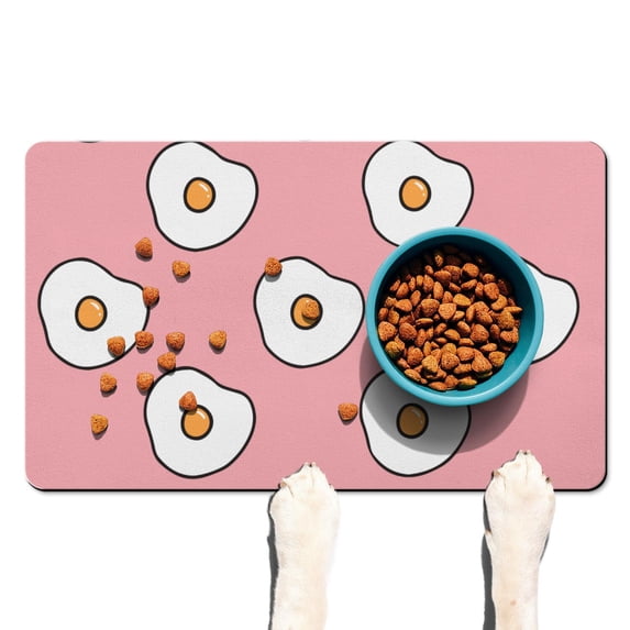 Dessert Ice Cream Sweet Treats Food Pattern Summer Colorful Dog Food Mat Absorbent Waterproof Non-Slip Durable Pet Feeding Mat