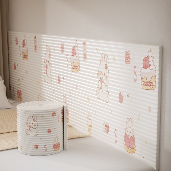 Dessert Milk Rabbit Series Anti-Collision Protective Pads - Self-Adhesive Soft Sponge Wall Stickers for Children's Safety - 8*200CM Table Edge and Corner Guards