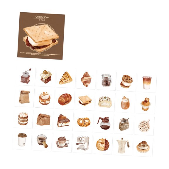 Dessert Patterned Adhesive Note Paper 56 Sheets Decorative Memo Sheet For Scrapbooking Reminder on Notebook Journal