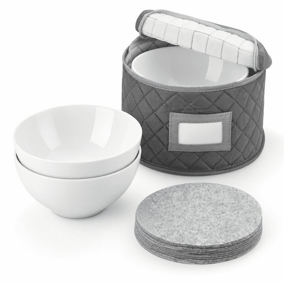 Dessert Plate Case - 8" width x 6" height, Holds 12 Plates with Felt Separators