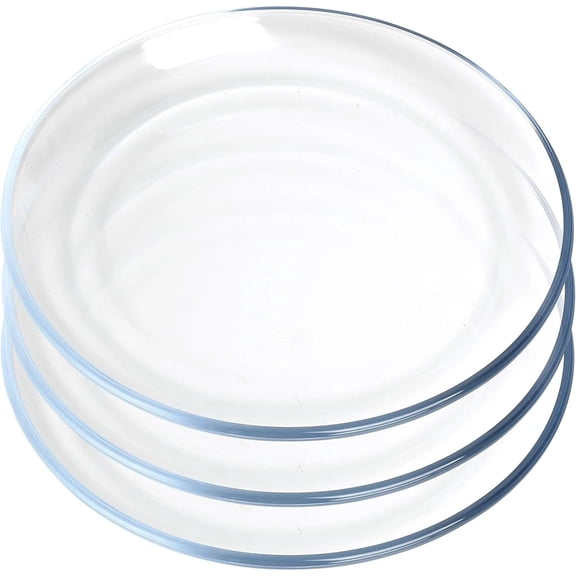 Dessert Plates, Classic Tempered Glass Dinnerware Sets, 7 Inch, Set of 3