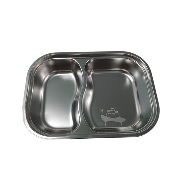 Dessert Plates Disposable 304 Stainless Steel 2 Size Divided Serving Tray 8.46x6.06x1.77In Compact Snack Tray for Dining Room Kitchen Grill Disposable Trays for Serving Food