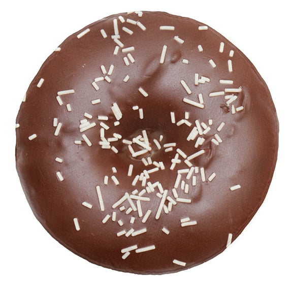 Dessert Round Blanket, Pastry with Candy Sprinkles Topping Chocolate Coating Round Food Illustration, Cozy Plush for Indoor & Outdoor Use Novelty Joke Gift Idea, 47" Round, Brown White, by Ambesonne