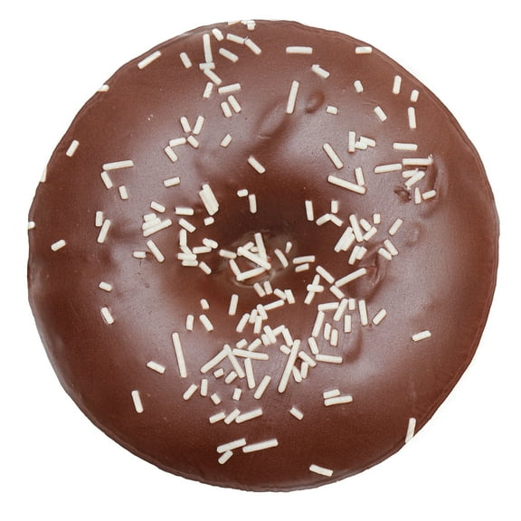 Dessert Round Blanket, Pastry with Candy Sprinkles Topping Chocolate Coating Round Food Illustration, Cozy Plush for Indoor & Outdoor Use Novelty Joke Gift Idea, 60" Round, Brown White, by Ambesonne