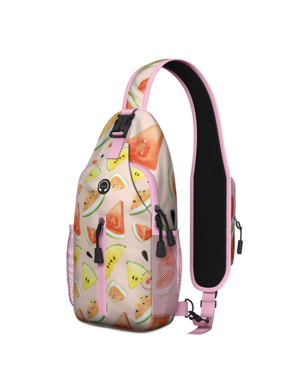 Dessert Sling Backpack with Cute Donut and Cake Print – Colorful and Funny Foodie Crossbody Bag with Ergonomic Design, Breathable Padding, Anti-Theft Pocket, and Multipurpose Storage