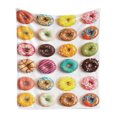 thumbnail image 1 of Dessert Soft Flannel Fleece Blanket, Bakery Themed Photo of Top View Colorful Delicious Donuts with Different Toppings, Cozy Plush for Indoor and Outdoor Use, 50" x 70", Multicolor, by Ambesonne, 1 of 5