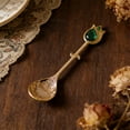 thumbnail image 1 of Dessert Spoon 4.92 Inch Jewel Handle Vintage Elegant Stnless Steel Long Handle Ice Cream Pudding Yogurt Spoon Coffee Tea Stirring Silverware Kitchen Tool, 1 of 5