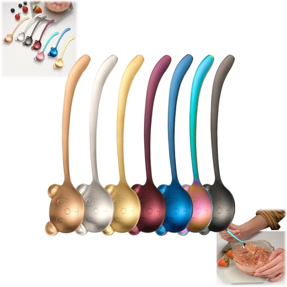 Dessert Spoon, Ice Cream Spoons, Stainless Steel Spoon, Cute Tea-Spoons, Cat Shaped Coffee Spoons, Spoon for Stirring Tea, Coffee, Cereal Spoons Set, Stirring Spoon Set, Gift Idea 16.8cm.