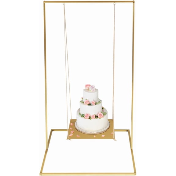 Dessert Stand, Wedding Cake Stand, Floating Cake Stand, Metal Tall with Jute Rope