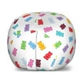 thumbnail image 1 of Dessert Storage Toy Bag Chair, Vibrant Colored Gummy Bears Candies Delicious Jelly Sugary Snack Chewy Taste, Stuffed Animal Organizer Washable Bag, Small Size, Multicolor, by Ambesonne, 1 of 3