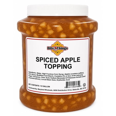 Spiced Apple Dessert Topping 64 oz - Ice Cream, Sundaes, Cheesecake & Pie Filling - Kosher, Made in America - Bakery & Dessert Sauce - Bits N Things
