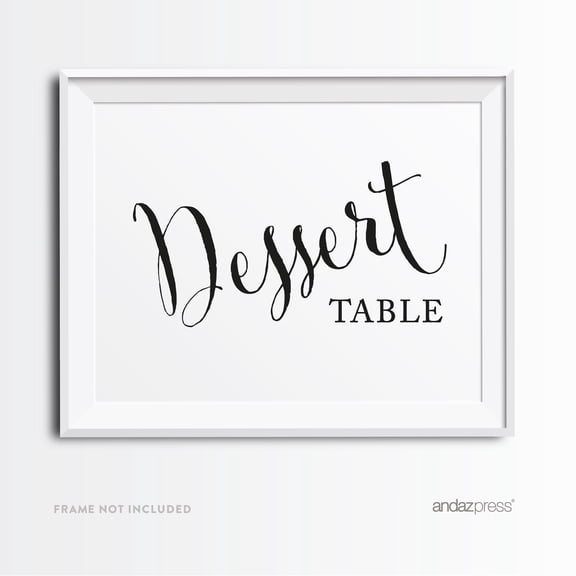 Dessert Table Formal Black & White Wedding Party Signs