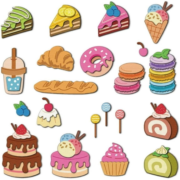 Dessert Theme Cutting Dies Cake Dies Cut Metal Die Cuts Embossing Stencils Template Dies for Card Making Decoration DIY Scrapbooking Photo Album Afternoon Tea Party Invitation Card Supplies