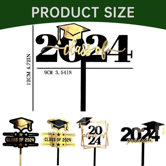Dessert Topper Edible Cake Topper Party Decoration 2024 Graduation Season Acrylic Cake Card Happy Graduation Cake Decoration Party Supplies