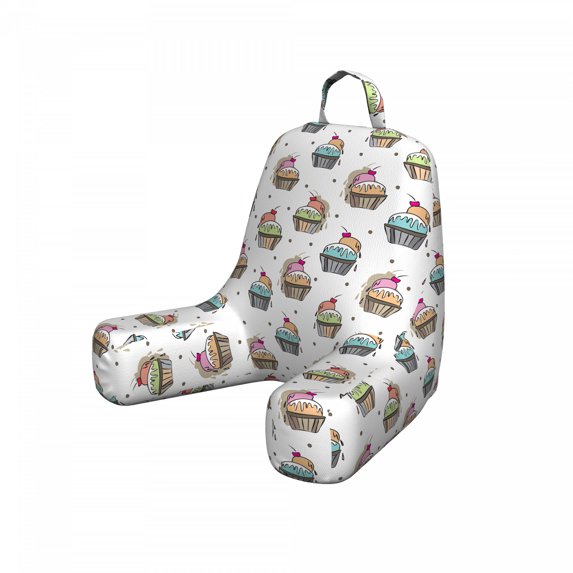 Desserts Reading Pillow Cover, Birthday Delight Sweets Bakery Goods Along Cherry Ice Cream Celebration, Unstuffed Printed Bed Rest Case from Soft Fabric, Small, Multicolor, by Ambesonne