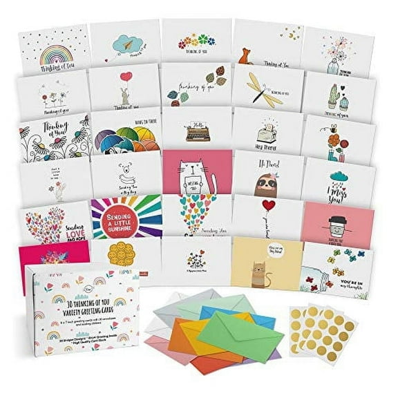 Dessie® 30 Unique Message Inside Thinking of You Greeting Cards with Envelopes 5” x 7”