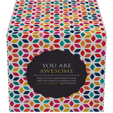 Dessie 60 Inspirational Pocket Cards – 3.5” x 3.5” Motivational “You Are Awesome” Message Cards