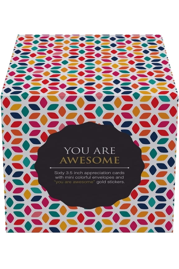 60 Inspirational Pocket Cards 3.5 x 3.5 Motivational You Are Awesome Message Cards