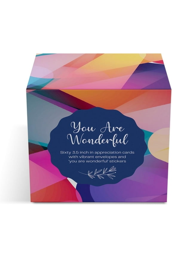 60 You Are Wonderful Appreciation Cards with Envelopes 3.5 x 3.5 Mini Notes