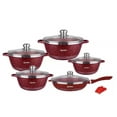 thumbnail image 1 of Dessini - Die-Cast Granite Non-Stick Cooking Pot Set 12 PCS - (Maroon), 1 of 5