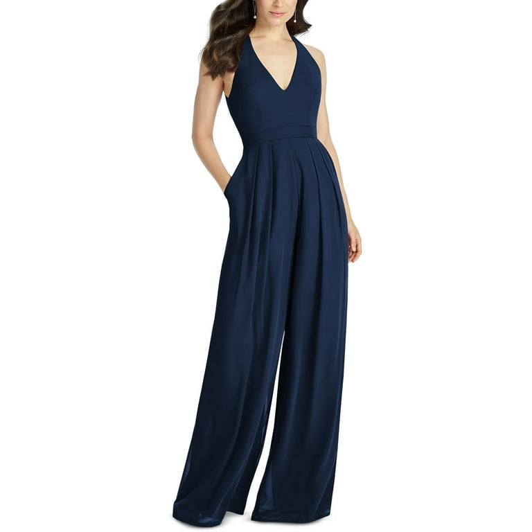 Dessy Collection by Vivian Diamond Womens Pleated V Neck Jumpsuit Walmart