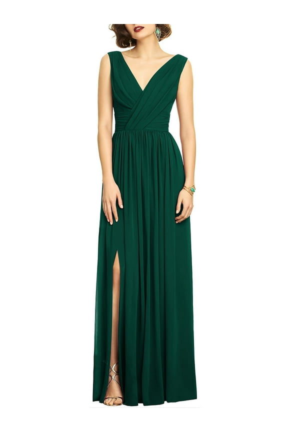 by Vivian Diamond Womens Plus Chiffon Shirred Evening Dress