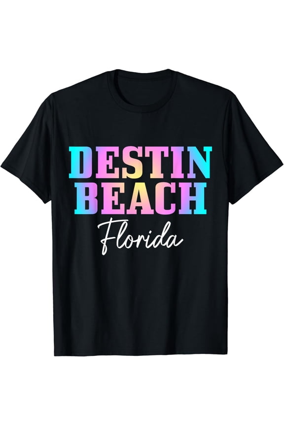 Destin Beach Florida FL Vintage Tie Dye Retro Vacation T-Shirt mens t shirt，black，women，funny，misfits，men，journey