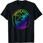 Destin Beach Florida USA Rainbow Palm Tree Beach Vacation T-Shirt