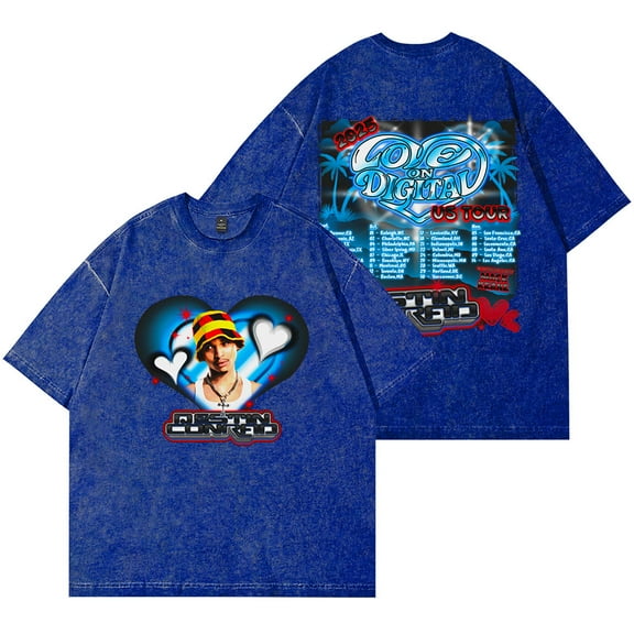 Destin Conrad Love On Digital Tour 2025 Wash T-Shirts Women Men HipHop Cotton Short Sleeve Tee