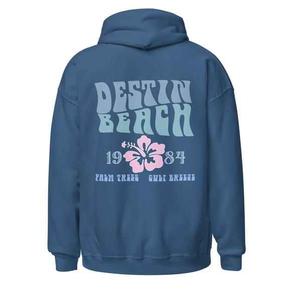 Destin Florida Beach Hoodie Unisex Womens Mens Mid-Weight Retro