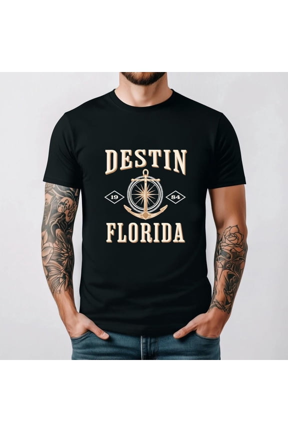 Destin Florida Beach Summer Vacation Sunshine Emerald Coast T-shirt, up to size 5XL.