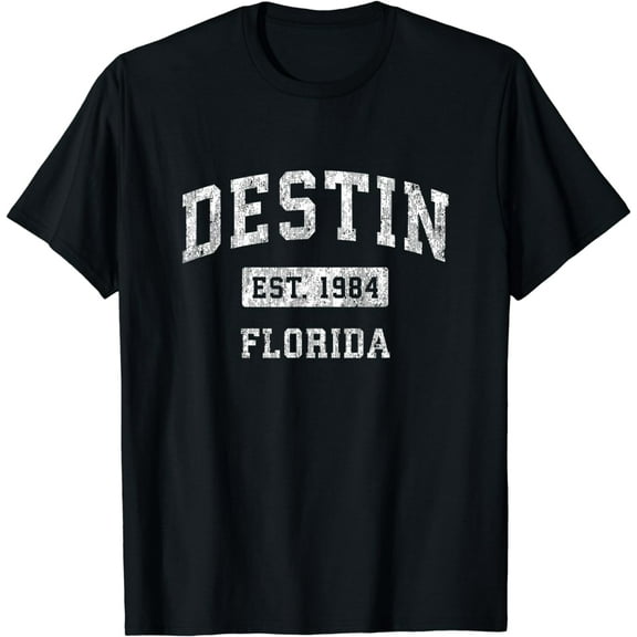 Destin Florida FL Vintage Established Sports Design T-Shirt
