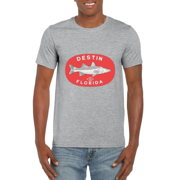 Destin Florida Fishing Coastal Angler Vacation Souvenir Spot Graphic T-Shirt, for men & women, up to size 5XL