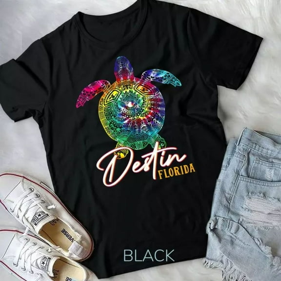 Destin Tie Dye Sea Turtle Florida Matching Family Vacation Unisex T-Shirt Unisex S-5XL Hot Trending Shirt, Vintage Birthday Gift